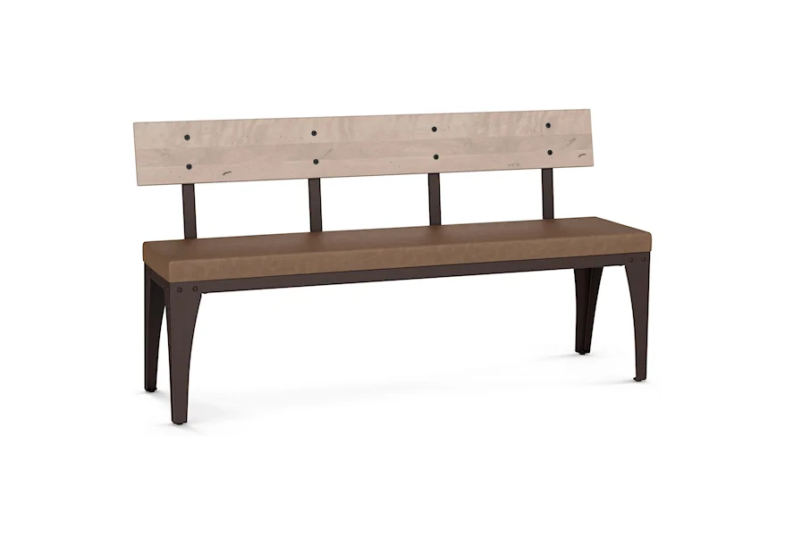 Industrial - Amisco Architect Bench with Cushion Seat by Amisco at Esprit Decor Home Furnishings